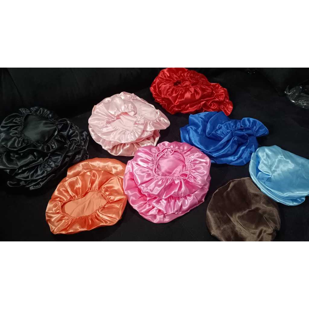 Touca De Cetim Para Dormir Anti-Frizz Para Cabelos + Brilhosos - Cores Variadas - TC 001