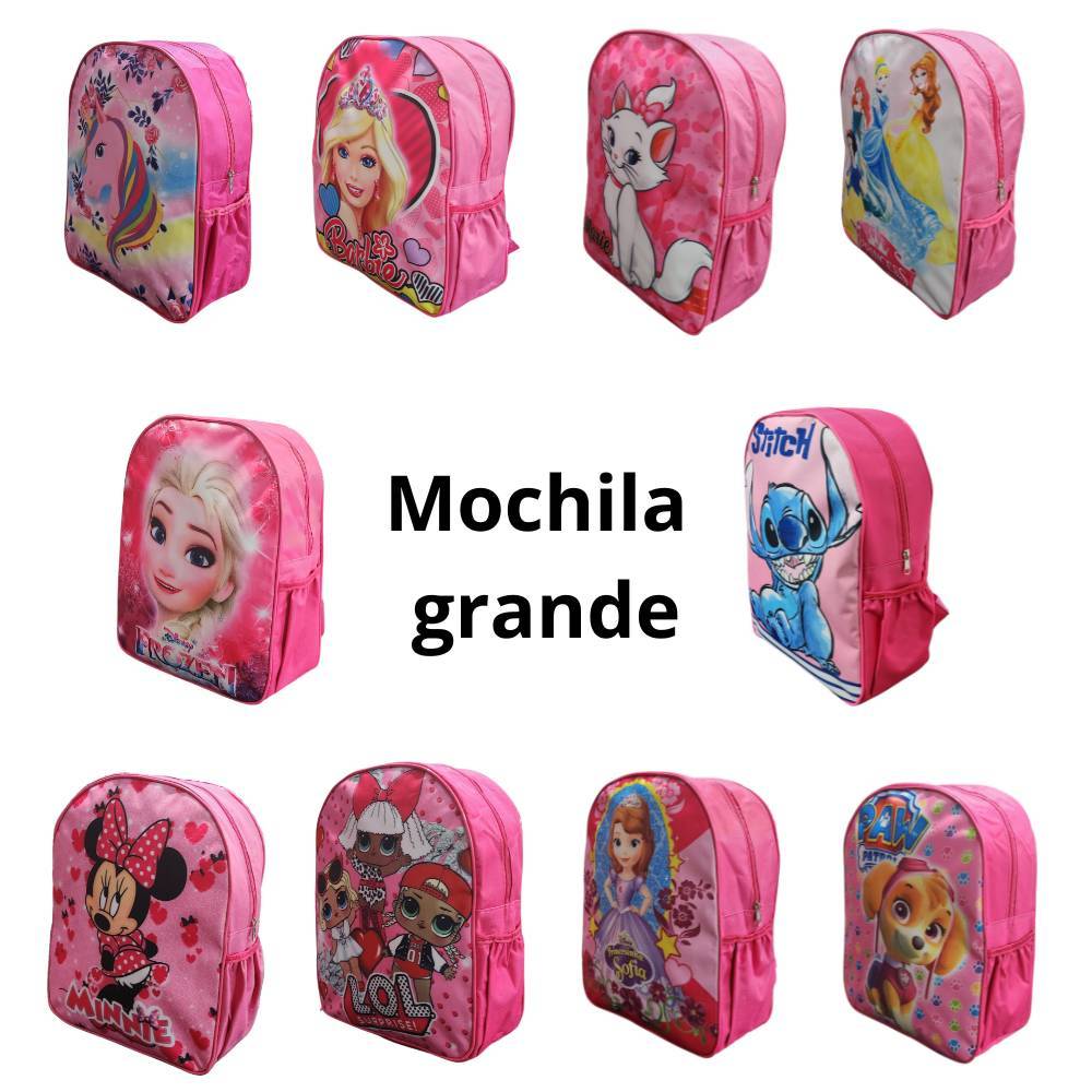Mochila Infantil Escolar Grande Personagens Menina Bolso para Garrafa em Oferta na Shopee