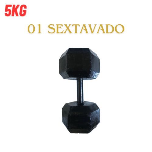 Halter de 5 kg - halter sextavado profissional de cimento - unidade -musculação - Pesos de academia