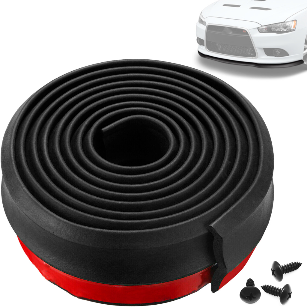 Spoiler Dianteiro Saia Front Lip de Borracha Bumper Frontal e Letarel Tuning Universal - Rolo 2,5m