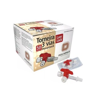 Torneirinha 3 Vias Luer Lock Descarpack em Oferta na Shopee