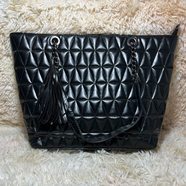 Bolsa G Sacola bordado triangulo com corrente Tote em Oferta na Shopee