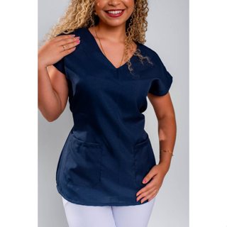 Blusa Bata Scrub Pijama Cirúrgico - Medicina, Psicologia, Odontologia, Fonoaudiologia,Enfermagem, Area da Saude - MARINHO