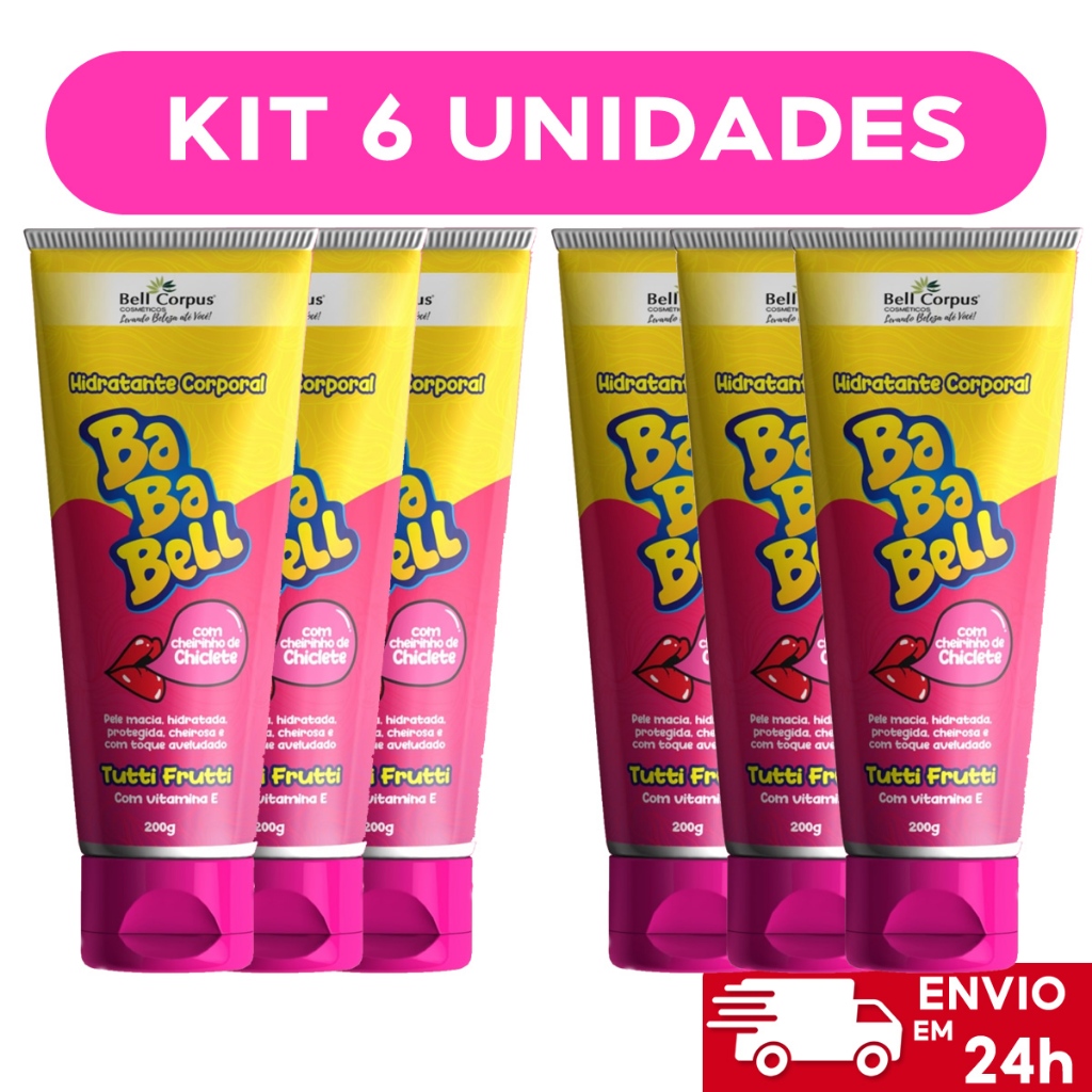 Kit Com 6 Loção Hidratante Corporal Bubaloo - Bell Corpus - Hydrata+