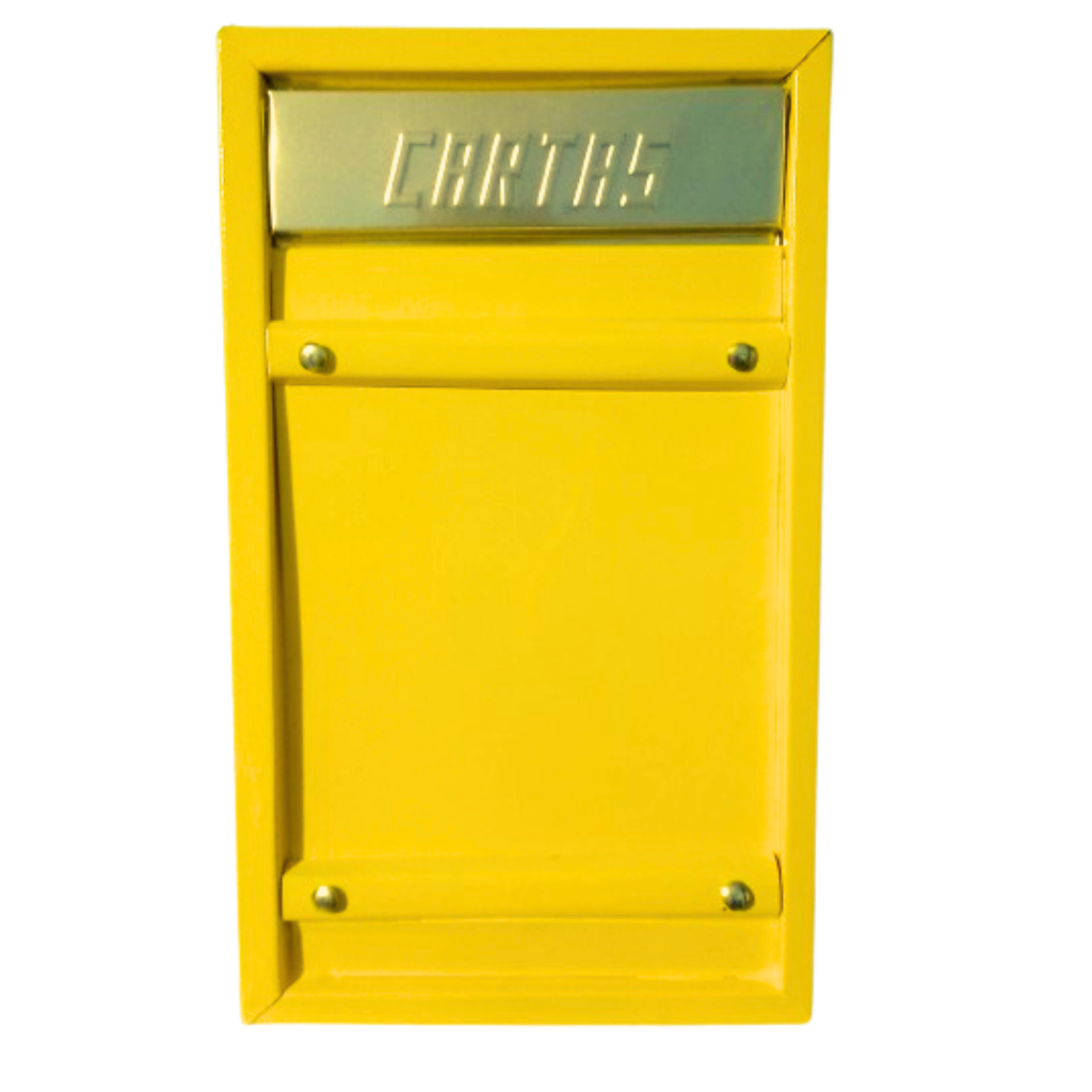 Caixa de correio, Chapa Aço encomenda, correspondência (Grande) portão grade, embuti Amarela + parafuso + porca em Oferta na Shopee