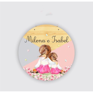 Quadro Porta Maternidade Irmãs Personalizado Nome Borboleta Amor Gratidão em Oferta na Shopee
