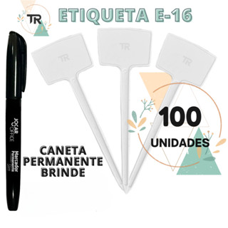 Kit 100 Unidades Plaquinha De Identificação de Plantas E-16 (16cm de altura) + Brinde Caneta Permanente em Oferta na Shopee