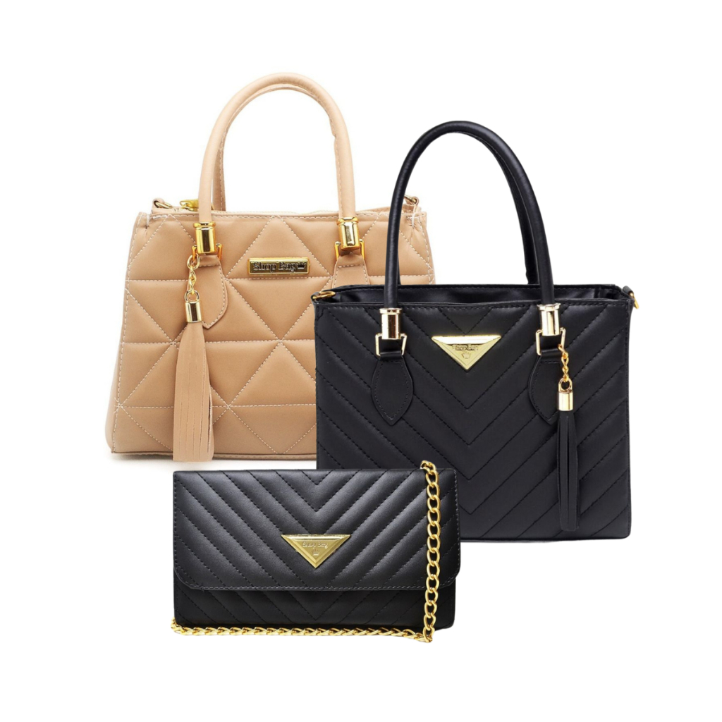Kit 3 em 1 Bolsa Feminina Média e Bolsa Pequena Vegas Shopbag
