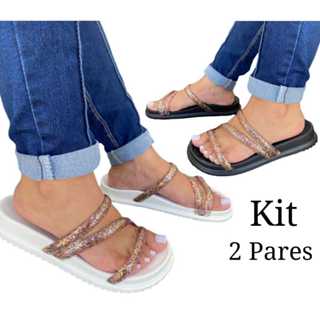 KIT 2 PARES PAPETE BRILHO  BIRK  MICRO EXPANDIDO FEMININO PROMOÇÃO em Oferta na Shopee