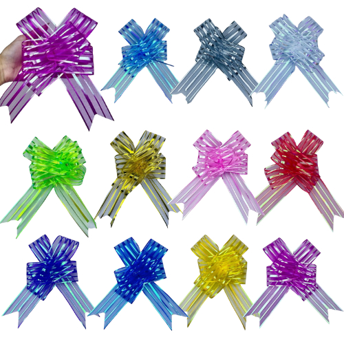 10~50 LAÇO FÁCIL GIGANTE PREMIUM ORGANZA HOLOGRÁFICO 74 CM X 5 CM CORES