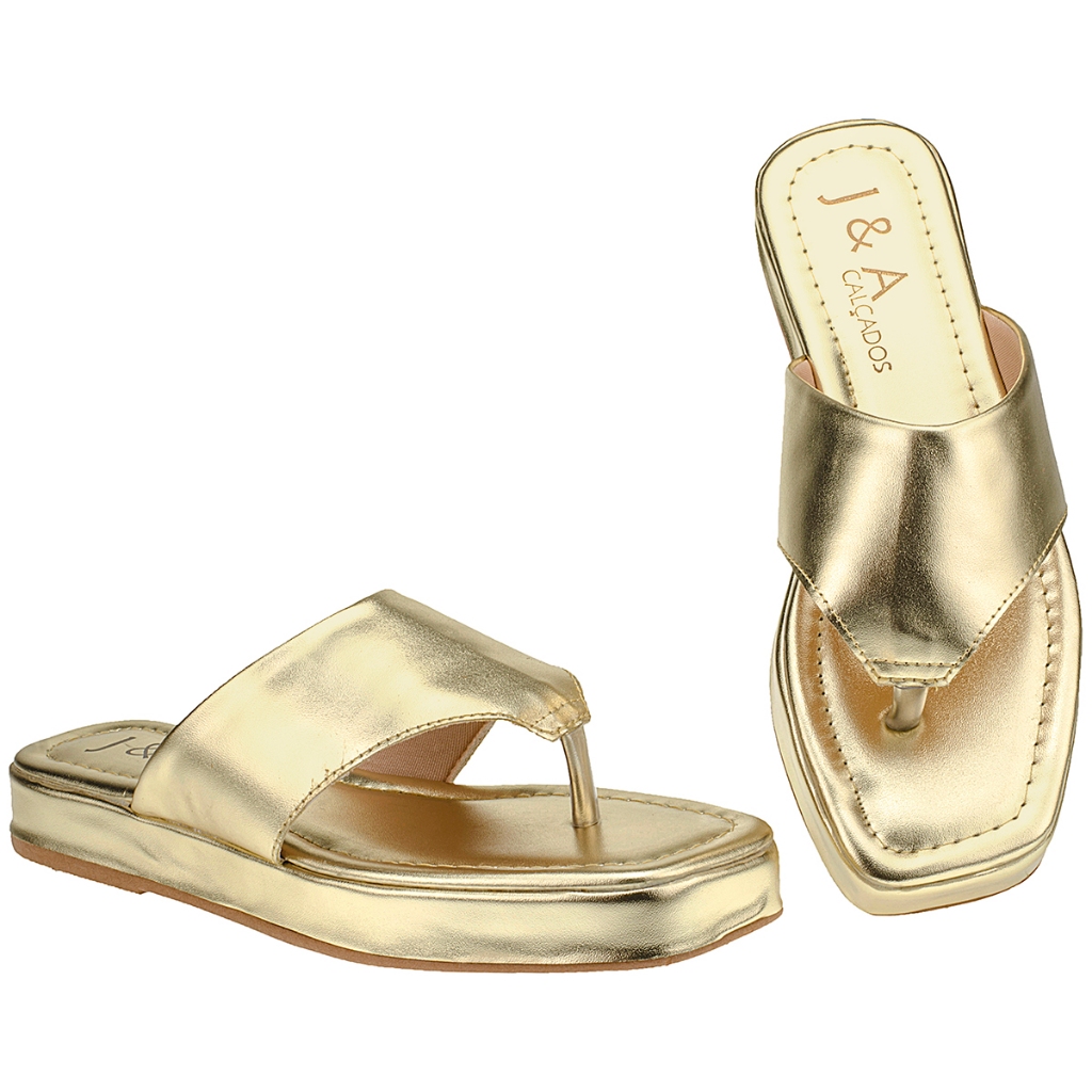 Sandália Plataforma Flat Confort Chinelo Tamanco Confortável Feminino Antiderrapante