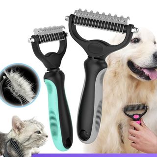 Desembolador Removedor De Pelos Longos Escova Pente Para Cachorro Gato Pet Rake Rasqueadeira em Oferta na Shopee