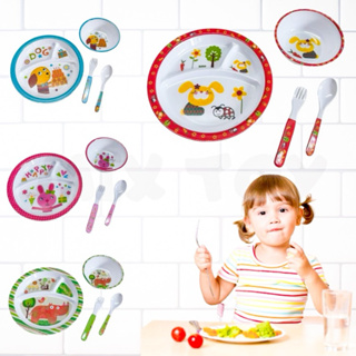 Kit  Alimentação Pratinho Melanina Com Garfo e Faca  Infantil Bebê Primeira Idade em Oferta na Shopee