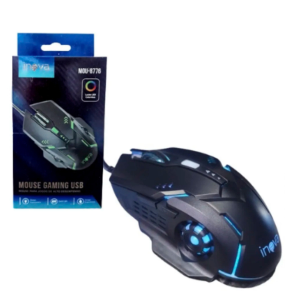 MOUSE GAMER  LED 7 CORES COM CABO USB 3.0 DESIGN ERGONÔMICO INOVA