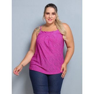 Blusa regata Feminina Plus Size Lease tamanho GG G1 G2