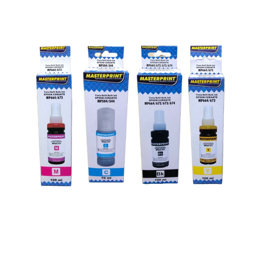 Refil de Tintas Compatível L3210/L110/L120/L375 Refil Mp664.673 Master (Kit 4)