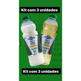 3x Óleo de Coco Natural Extra Virgem sem cheiro e sem gosto 900ml - Vitorena