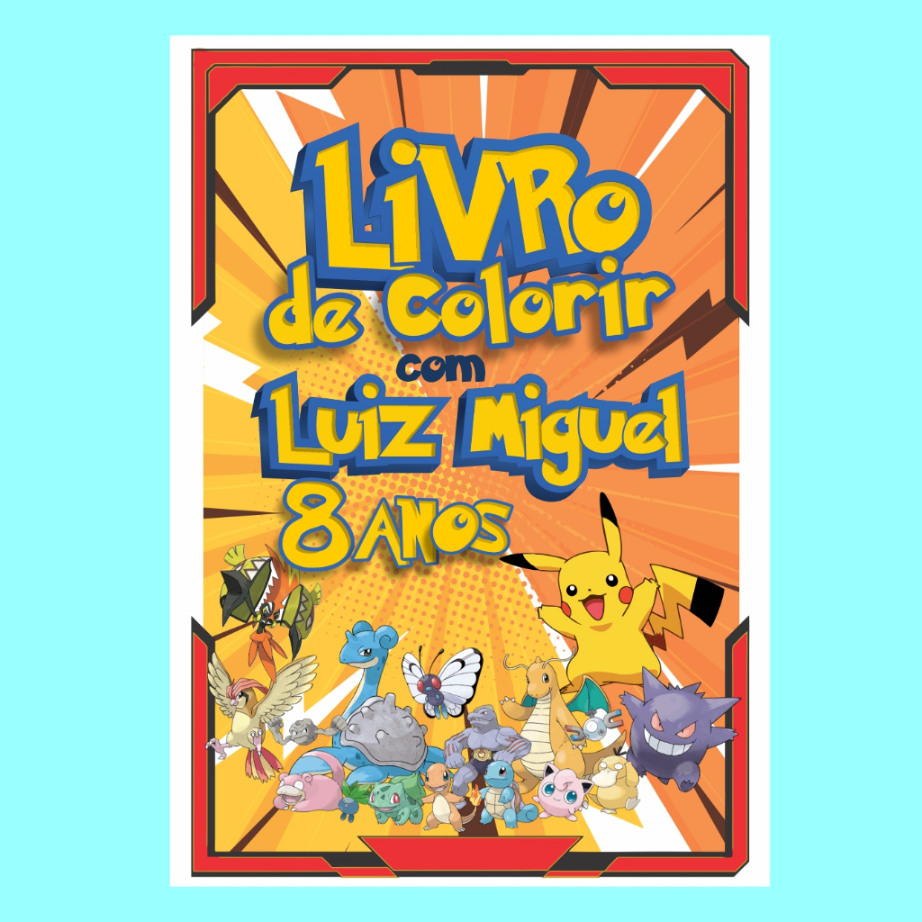 Livro de Colorir - POKÉMON - QUALIDADE PREMIUM -  24 Páginas em PAPEL GROSSO para Colorir