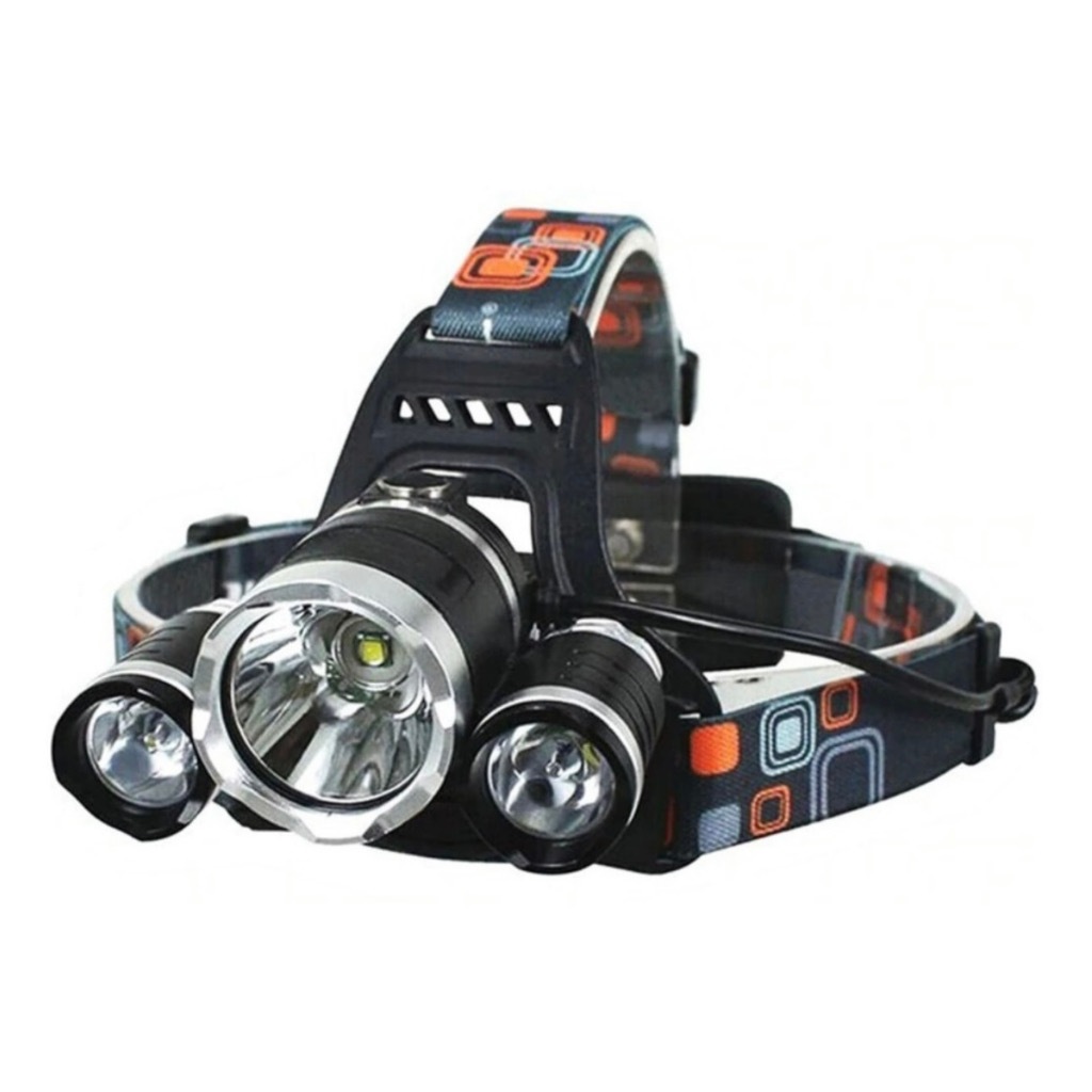 Lanterna 3 Leds De Ciclismo Capacete Recarregável Luz D Bike Cor Da Luz Branco Cor Da Lanterna Preta LT-8510