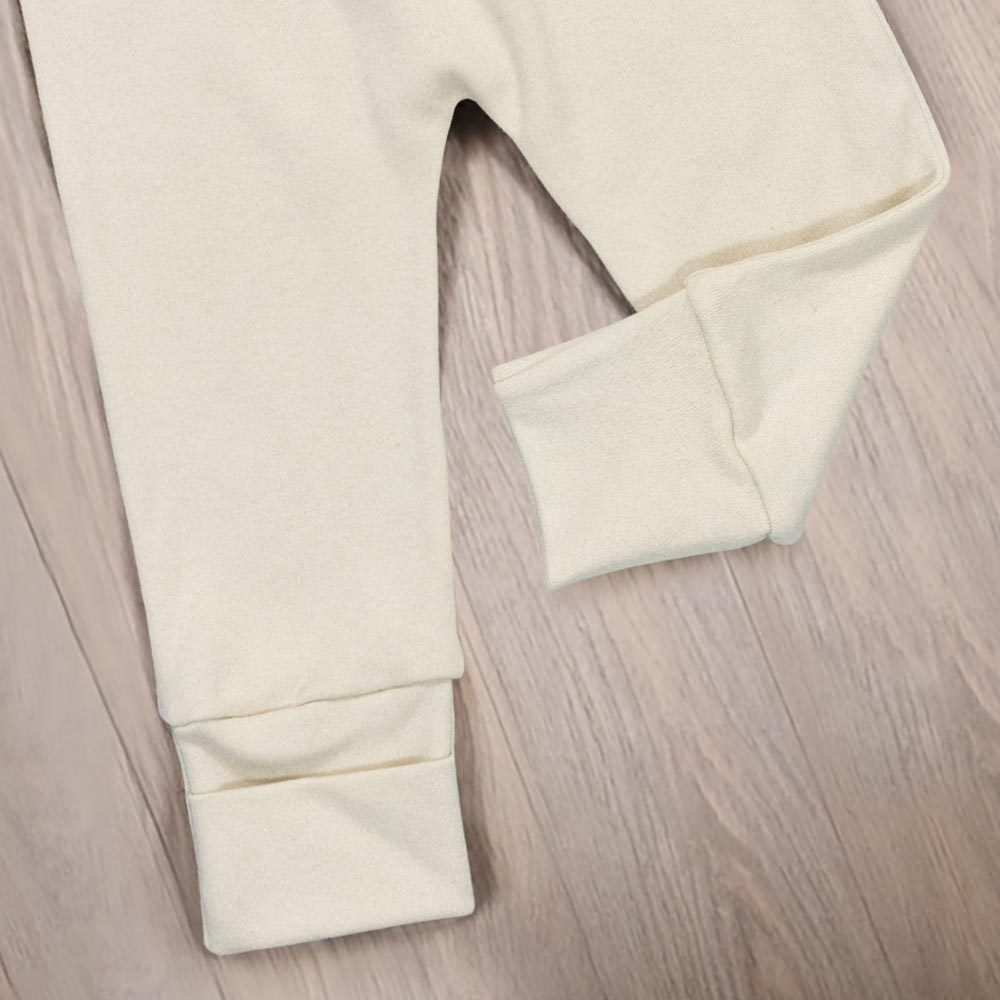 Calça para Bebê Em Suedine Algodão - Bege Champagne Suave