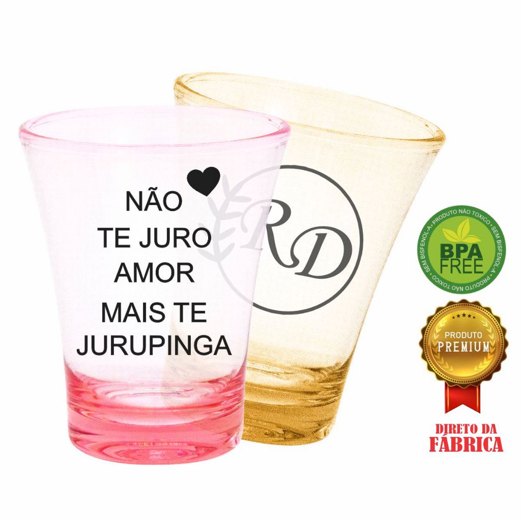 Kit 200 Copos Dose 50ml Acrílico Personalizadas - Aloha
