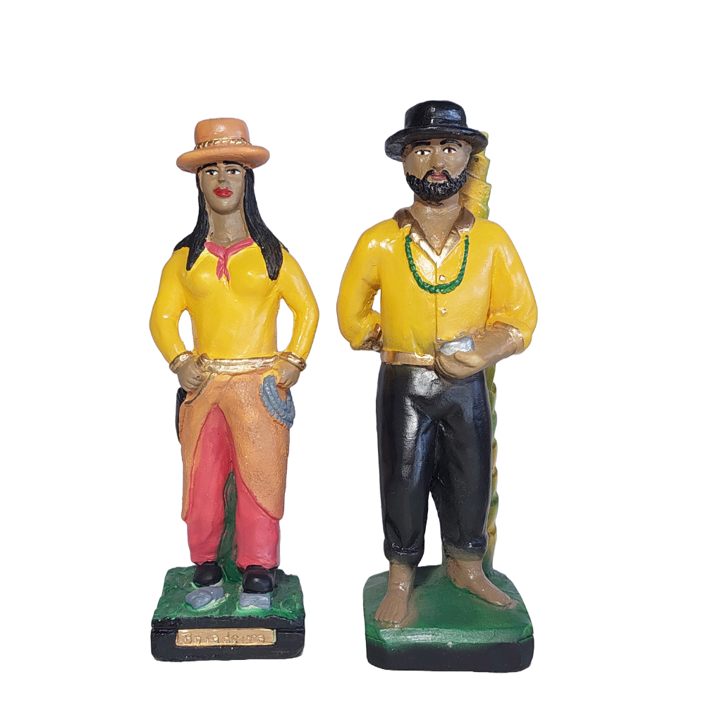 imagem Baiano + Baiana Boiadeira vaqueira com laço Casal de Baianos