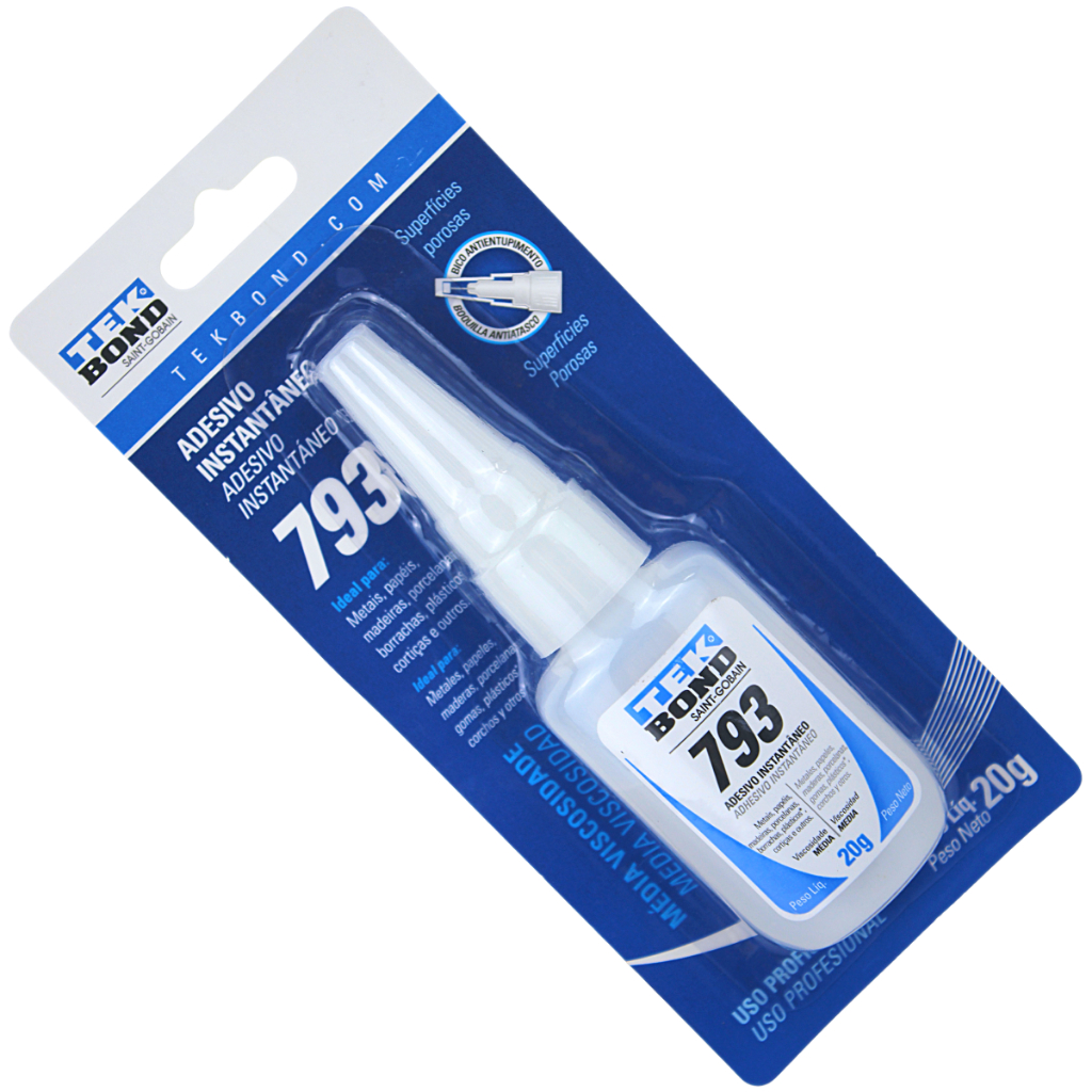 Cola Adesivo Instantâneo Extra forte Secagem Rápida Super Cola 793 20G Tekbond Uso Geral | Piqueri · foto 2