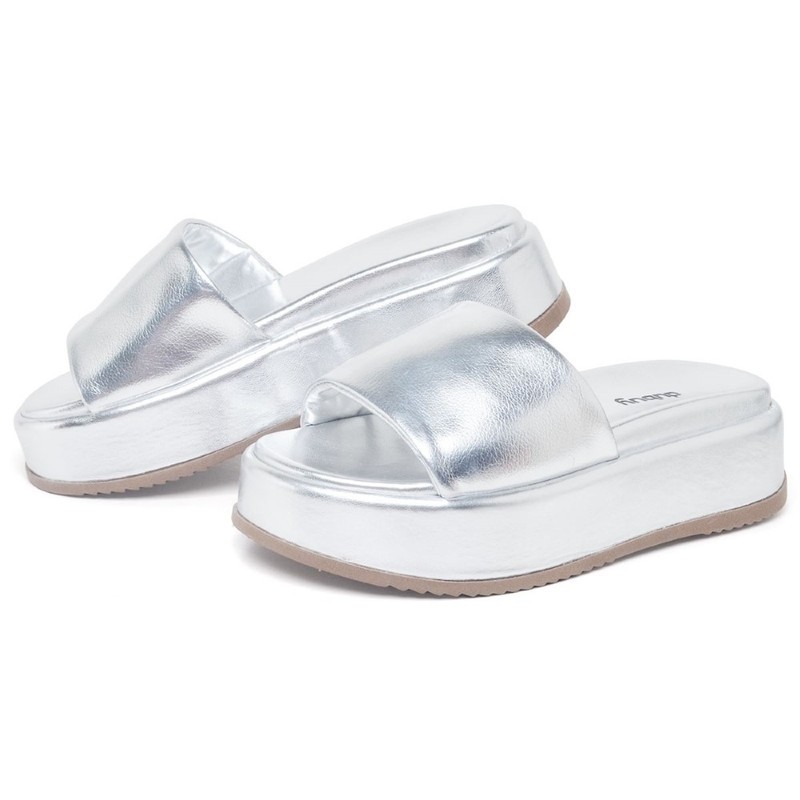 Sandalia Papete Dubuy Tamanco Feminino Prata Babi 2062DB em Oferta na Shopee