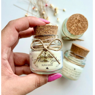 kit 15 Mini Velas Aromáticas Perfumadas Artesanal Lembrancinha de batizado com pingente do divino em Oferta na Shopee