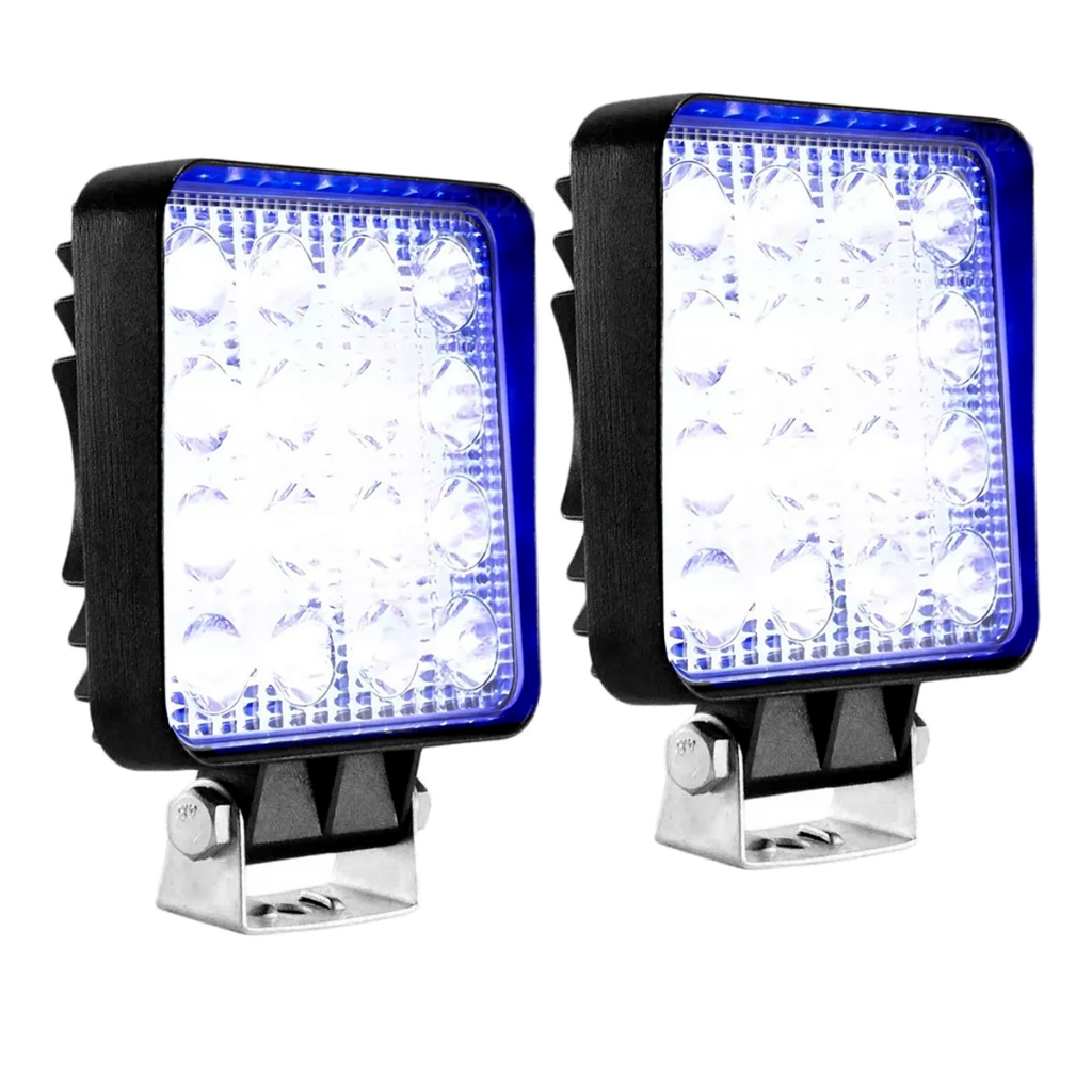 Par Farol De Milha Led Azul 48w Pulverizador Agrícola Trilha