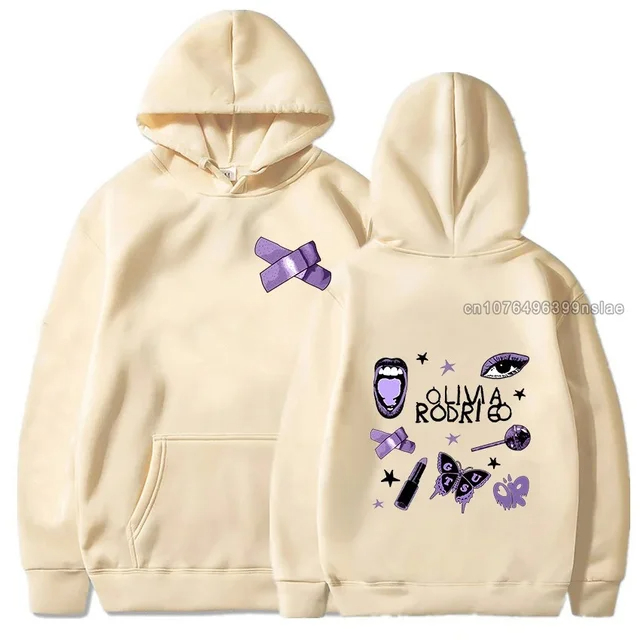 Moletom Canguru De Algodão Confortável Olivia Rodrigo Blusa Com Capuz Street Style Álbum Guts — imagem 2 de 2