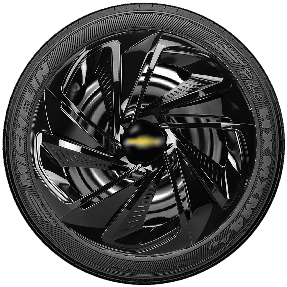 Promoção 4 Calotas Esportivas Aro 13 14 Preto Brilhante Compatível Celta Corsa Classic Wagon Sedan