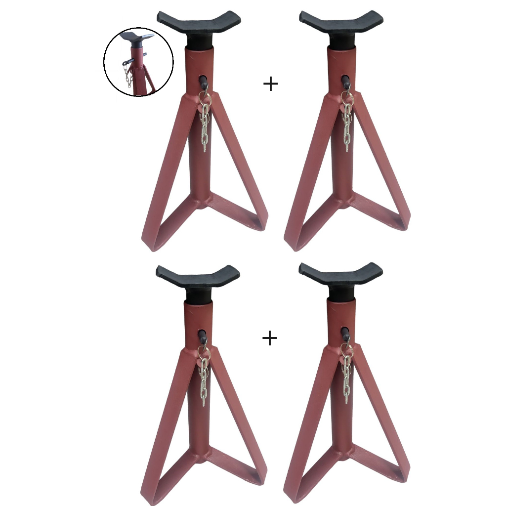 Kit 4 Cavaletes Mecânico Apoio Automotivo Tripé