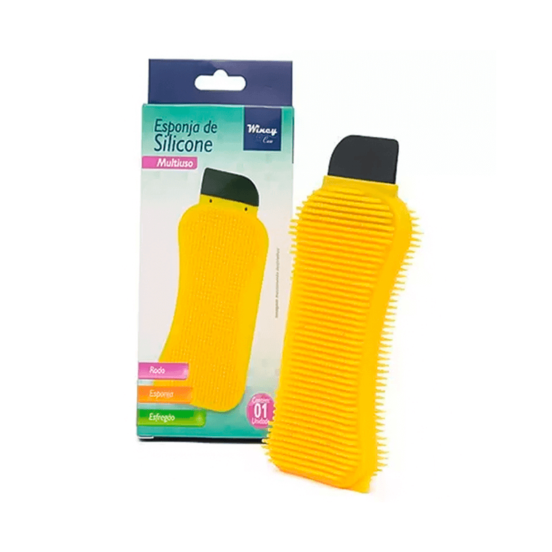 Esponja 3 Em 1 Silicone Espátula Rodo Raspador Porta Sabão Reservatório de Detergente