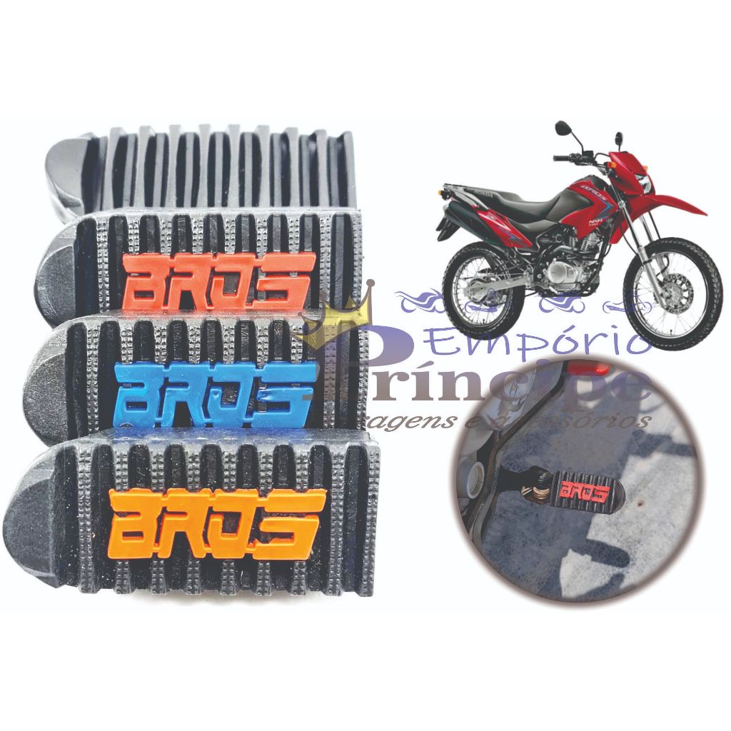 Borrachas do estribo Bros 125 150 personalizadas pedaleiras dianteiras pedal dianteiro - Par em Oferta na Shopee