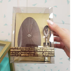 Caixa para Ovo de Colher Ouro Marrom - Meio Ovo de 250g Cód 1408 - 05 unidades