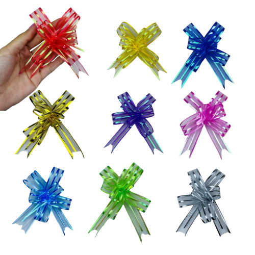 100~500 LAÇO FÁCIL PREMIUM ORGANZA HOLOGRÁFICO 39 CM X 1,8 CM METÁLICOS em Oferta na Shopee