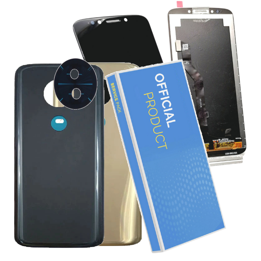 Kit Tela Display Lcd Frontal + Tampa Com Lente Câmera Compatível Moto G6 Play Xt1922