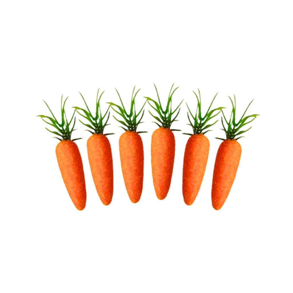 Kit Mini Cenouras Artificiais P/ Decorar 8cm Páscoa com 6 ou 12 Unidades