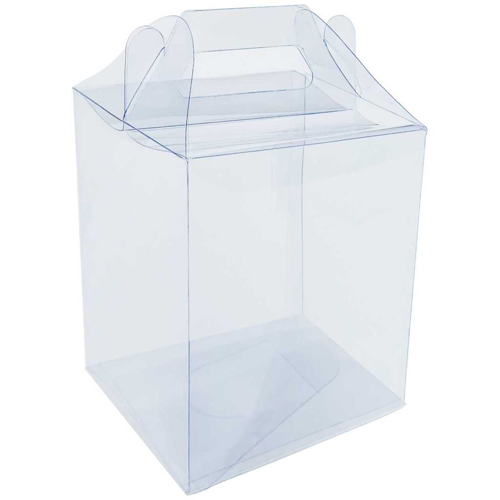 10 Caixas Maleta transparente 12x12x18 cm para Presentes, Kits de Maquiagem, Páscoa
