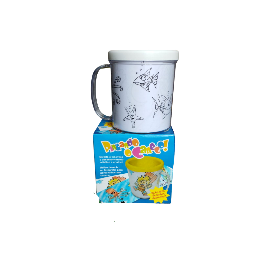 Caneca para colorir copo colorindo pintando Festa-pra Foto