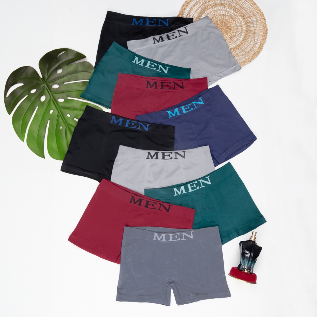 Kit 10 Unidades de Cueca Boxer Masculino Sem Costura Adulto Premium