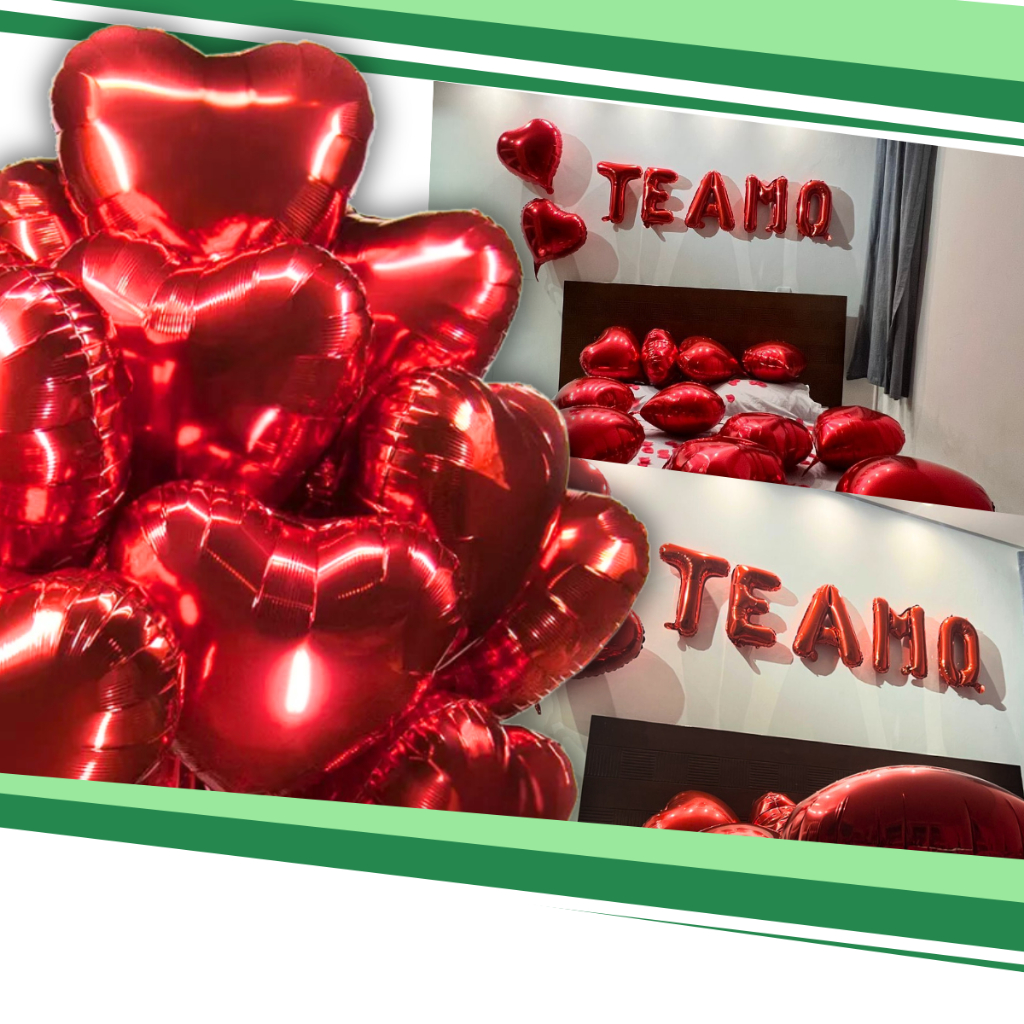 Kit Romântico 10 Balões Coração Metalizado + Balão Te Amo em Oferta na Shopee