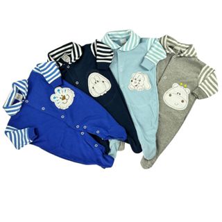 Macacão de Bebe Menino Suedine 100% Algodão Estampa DTF em Oferta na Shopee