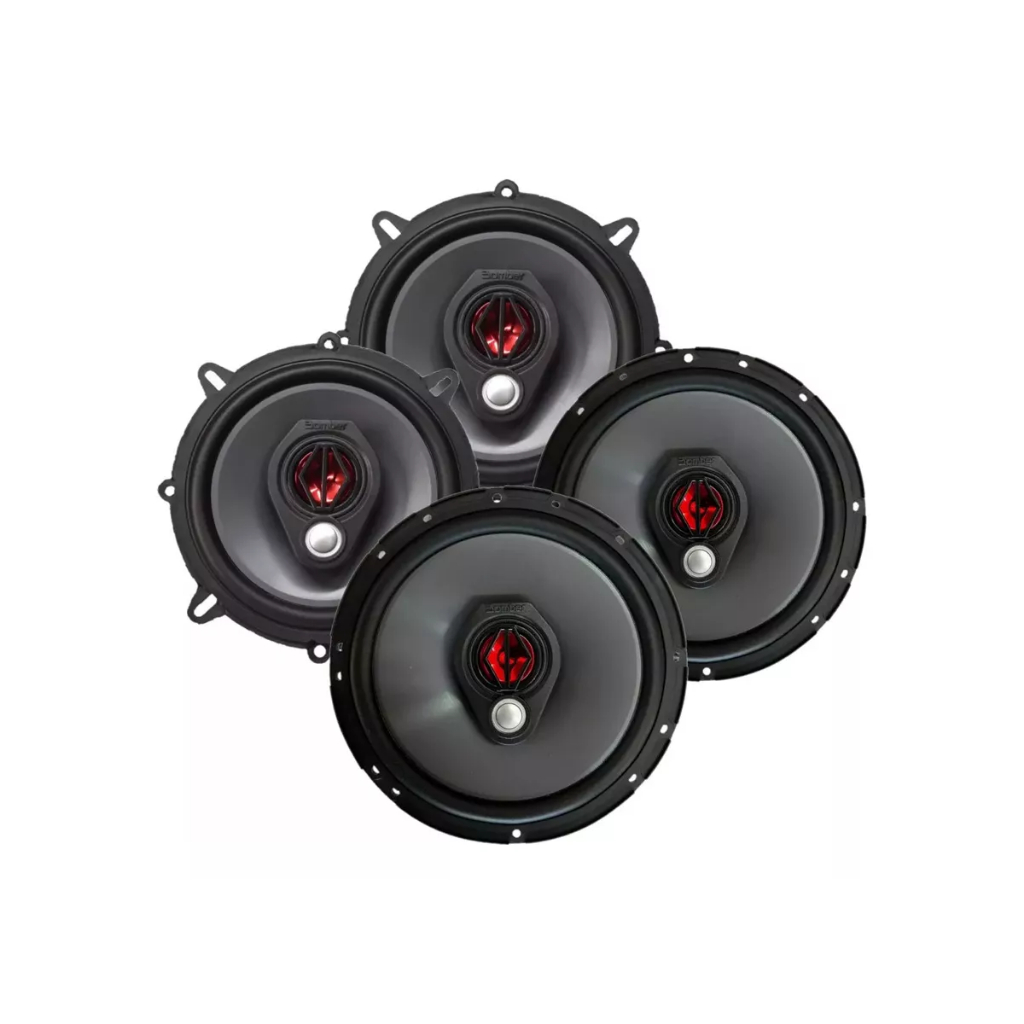 Kit 4 Alto Falantes 6 + 5 Pol Bomber Bbr Triaxial 200w 4ohms em Oferta na Shopee