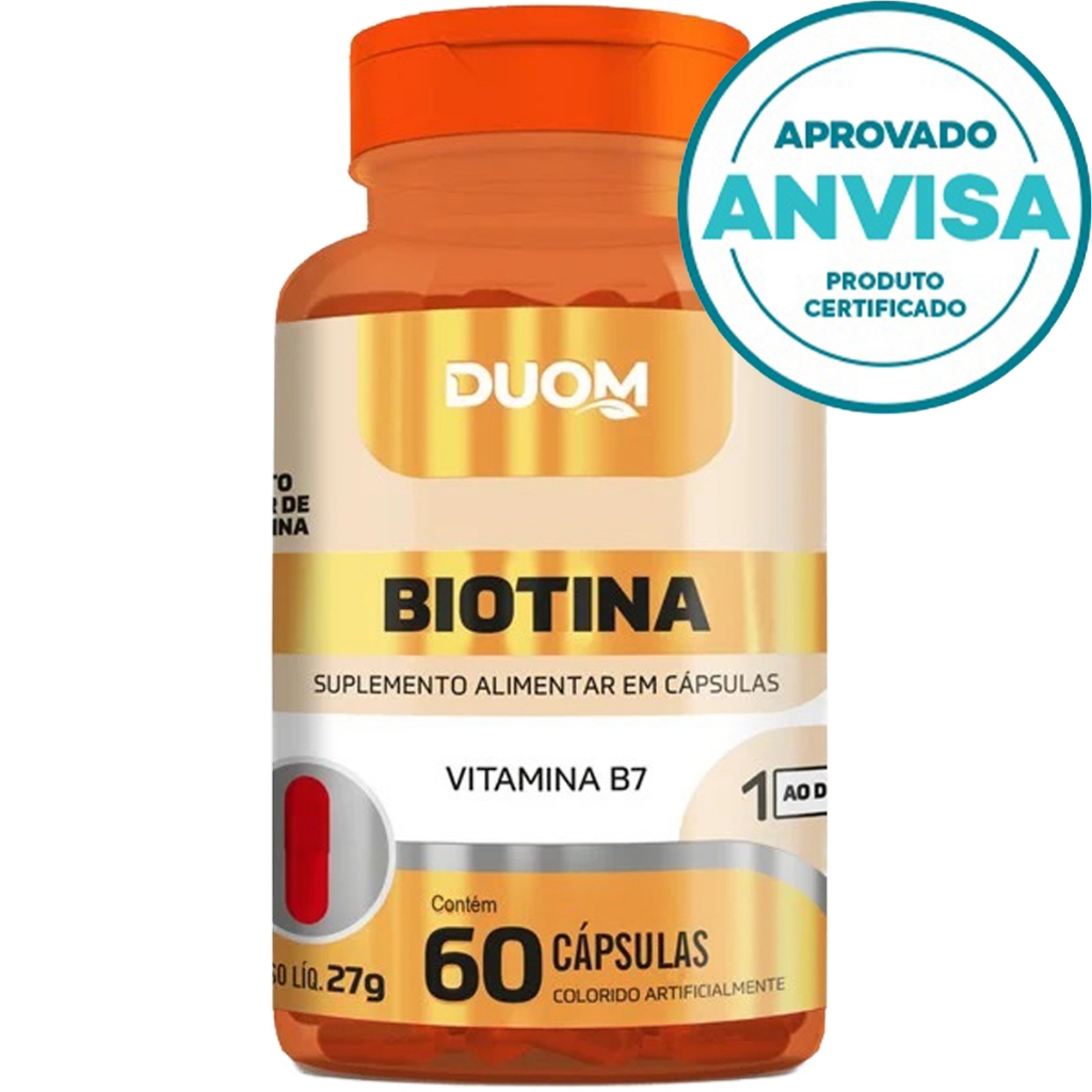 Biotina 500mg 60 Cápsulas Saúde Cabelos E Pele - Promoção