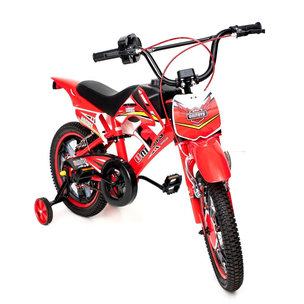 Bicicleta Infantil Moto Cross Aro 14 Vermelha - Unitoys imita barulho moto