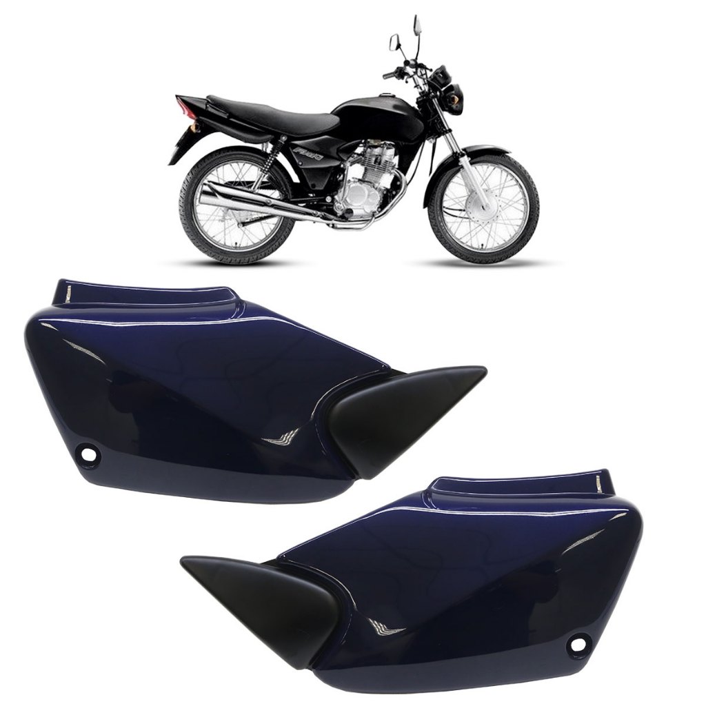Par Tampa Lateral CG 125 Titan 2000 2001 2002 2003 2004 Azul Liso - Spare Parts and Accessories for Vehicles