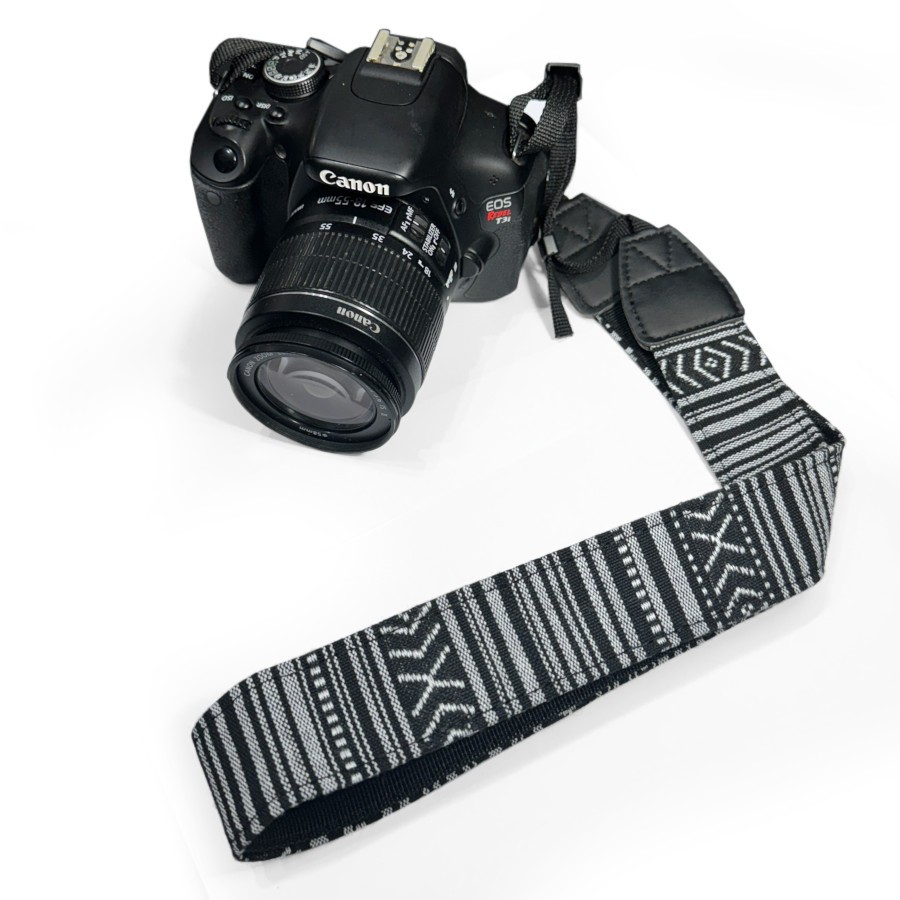 Alça De Ombro e pescoço para Câmera Dslr estilo Retro compátivel canon, sony e nikon Preta Étnica