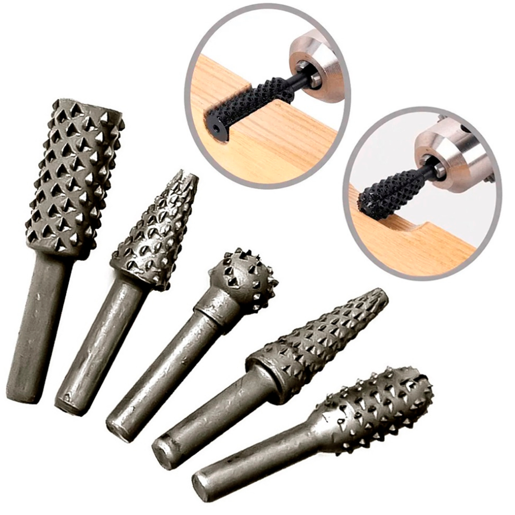 Kit Jogo Lima Grosa Rotativa Com 5 Peças Para Acabamento Em Madeira - Mtx em Oferta na Shopee